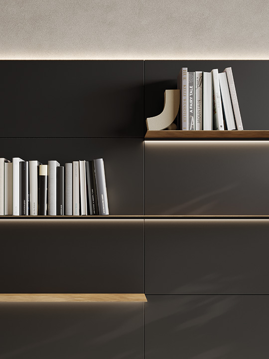 Caddy Linearetta shelves LED detail